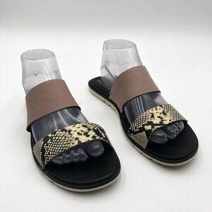 Sorel‎ Ella II Slide Sandals Women's 8 Mauve Pink Leather Slip On Comfort Shoes